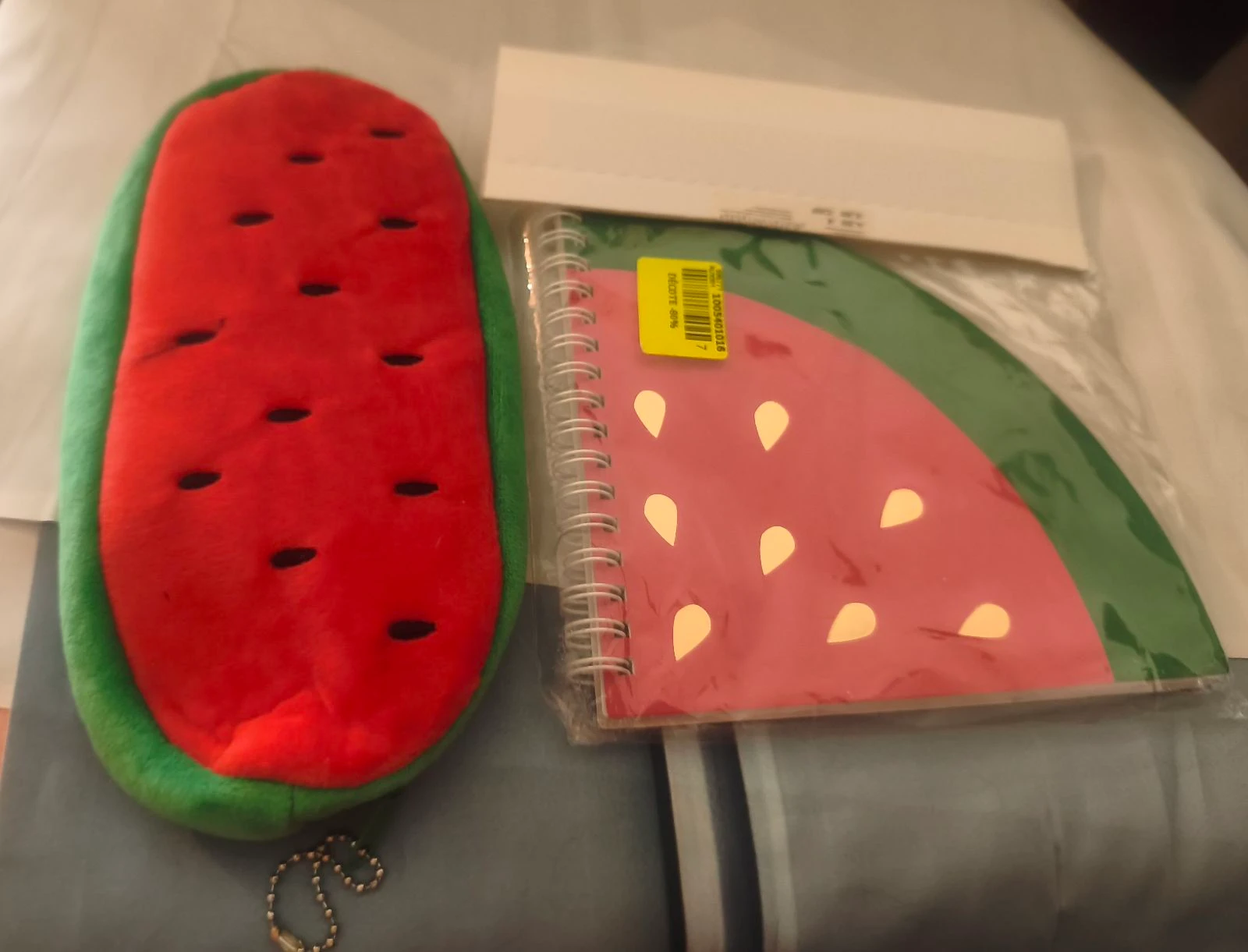 set papeleria estuche libreta sandia / trousse cahier pasteque / stationery notebook watermelon